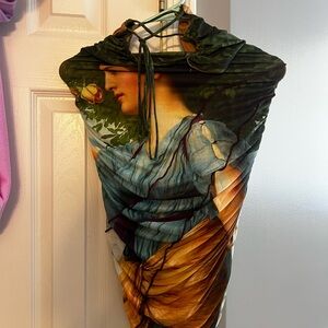 Artistic Maxi Skirt with Multicolor Design